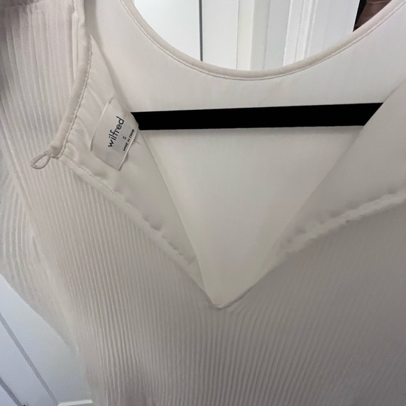 Wilfred White Pleated Long-Sleeve Mini Dress - Picture 5 of 5